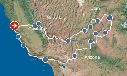 Best of the West, rondreis Zuidwest-Amerika Route Best of the West door Zuidwest-Amerika